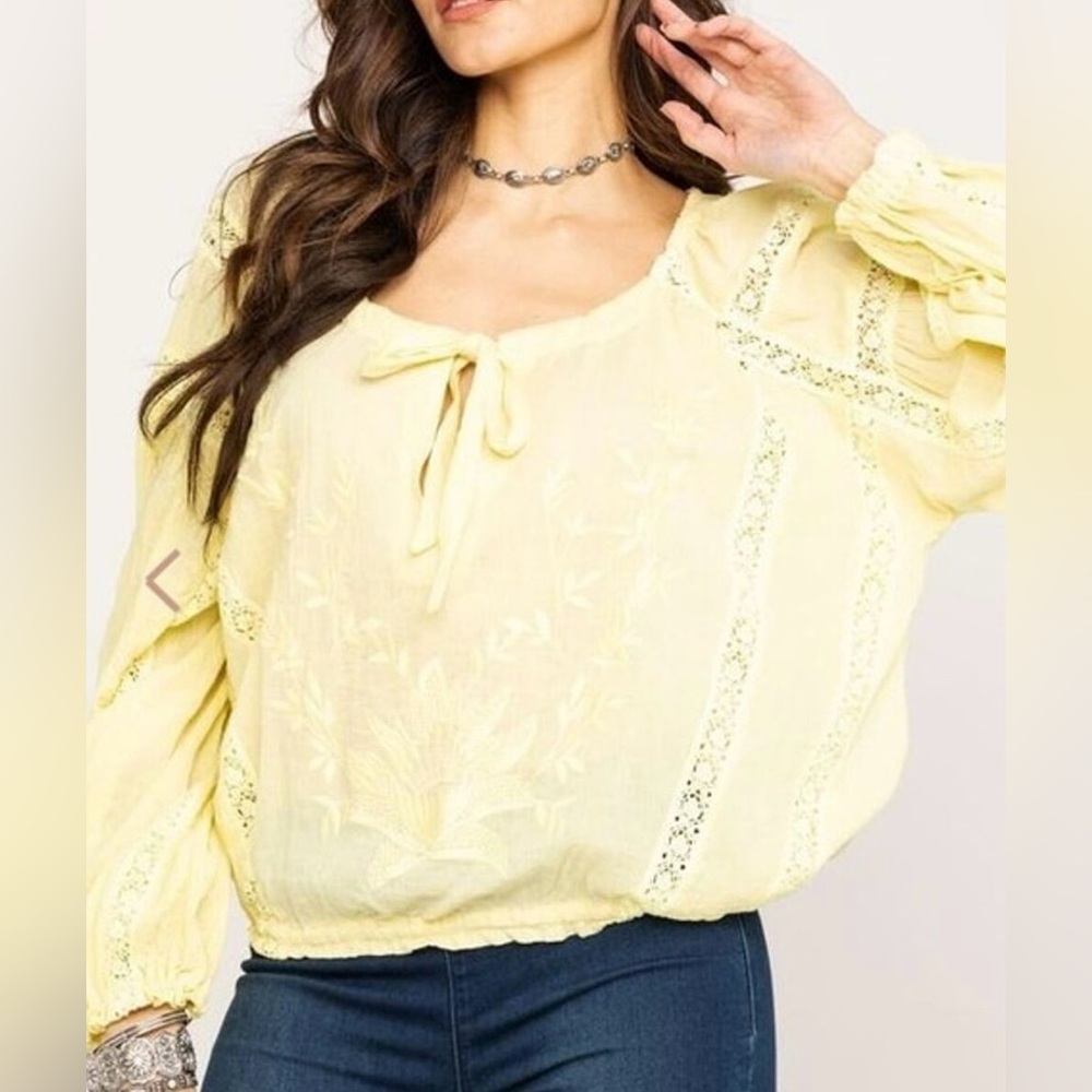 Free People Maria Boho Top Yellow XS